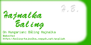 hajnalka baling business card